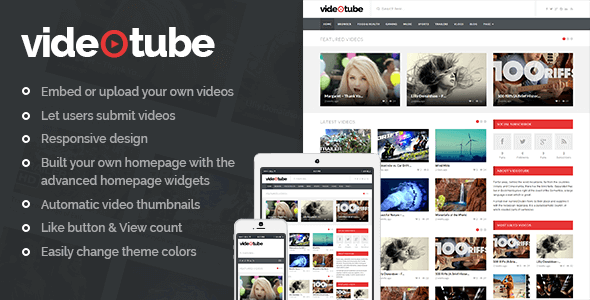 VideoTube 3.4.5 – A Responsive Video WordPress Theme