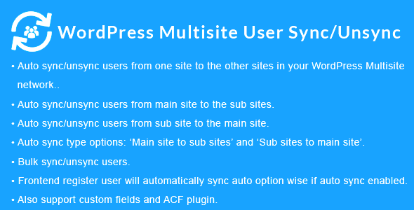 WordPress Multisite User Sync/Unsync 2.1.4 NULLED